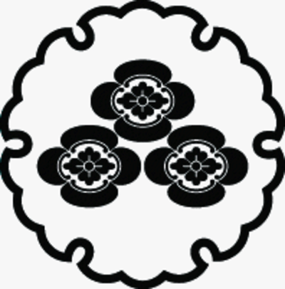 雪輪に三つ盛り木瓜