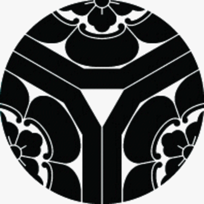 三つ割り隅切り角に木瓜