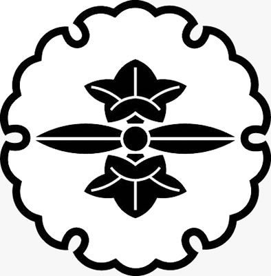 雪輪に二つ葉竜胆