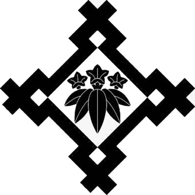 中折り井筒に笹竜胆