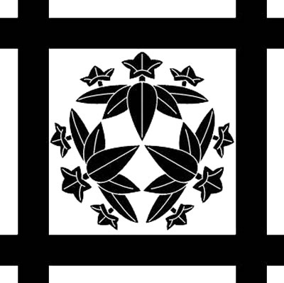 平井筒に三つ笹竜胆