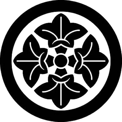 丸に四つ竜胆の花