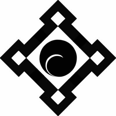 折り入り角に左一つ巴