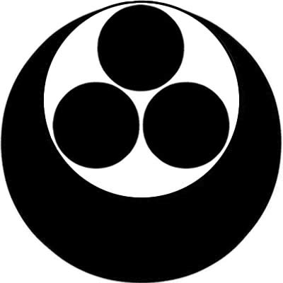 真向き月に三つ星