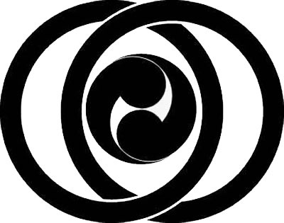 輪違いに左二つ巴