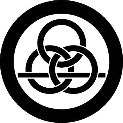 丸に三つ輪違いに一つ引き