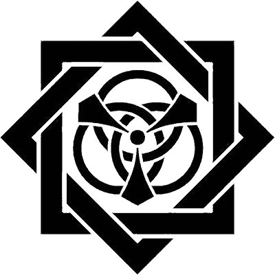 組み合い角に剣三つ輪違い