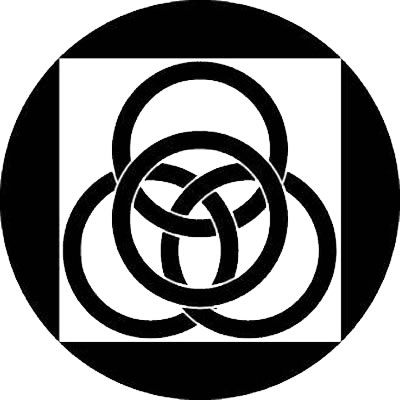 石持ち地抜き平角内に四つ金輪