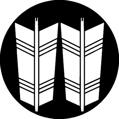 石持ち地抜き並び矢