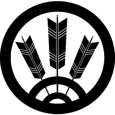 丸に三本結び矢