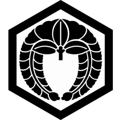 六角に下がり藤