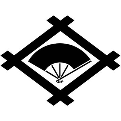 井桁に五本骨扇