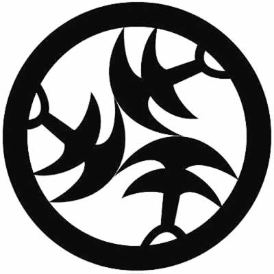 丸に三つ錨模様