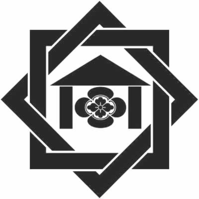 組み合い角に庵に木瓜