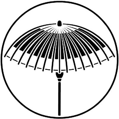 糸輪に蛇の目傘