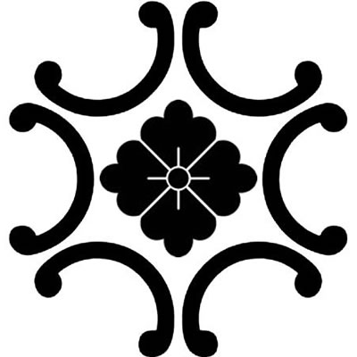 隅立て外六つ鐶に花角