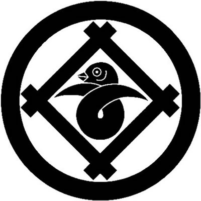 丸に隅立て井筒に結び雁金