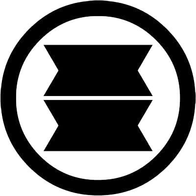 丸に二つ切り竹・丸に二つ横並び切り竹・丸に横並び切り竹