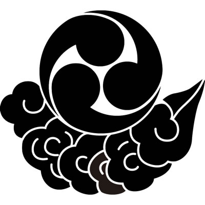 左三つ巴に雲