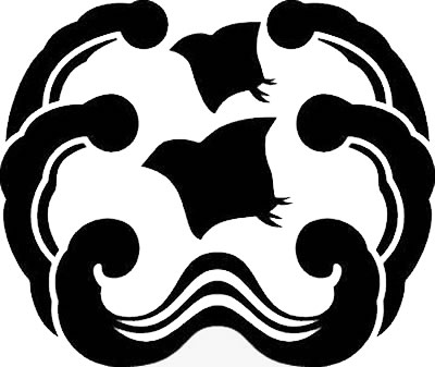 三頭抱き浪に千鳥