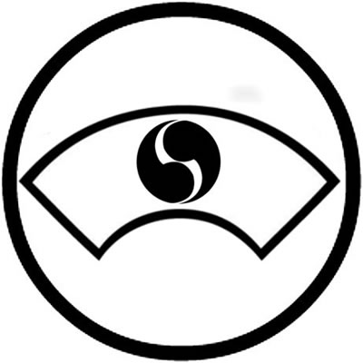 細輪に中陰地紙に右二つ巴