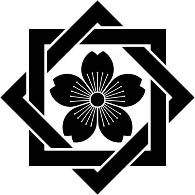 組み合い角に向こう山桜