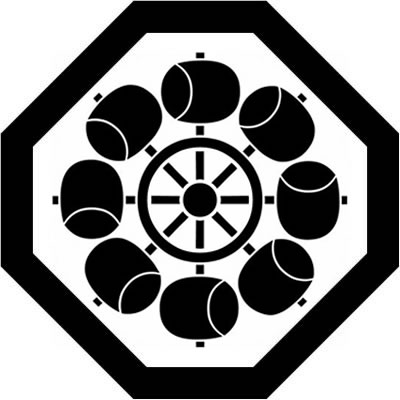 隅切り角に水車