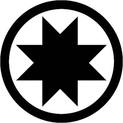 丸に十字切り竹