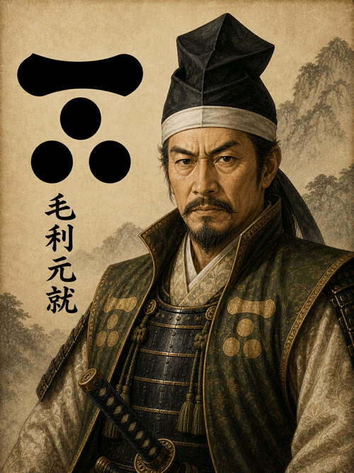 毛利元就 似顔絵