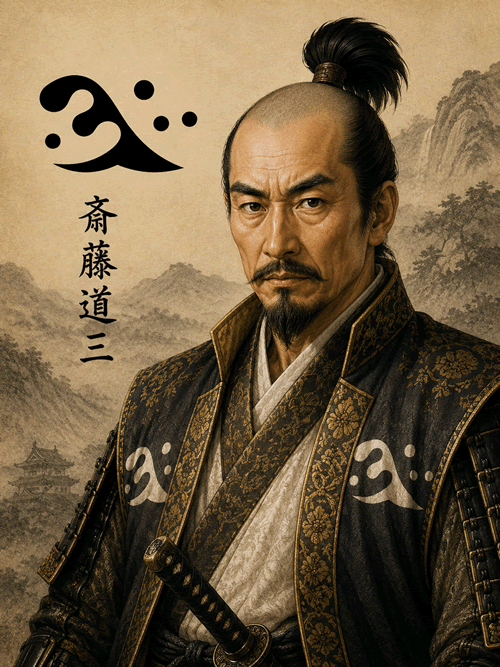 斎藤道三 似顔絵
