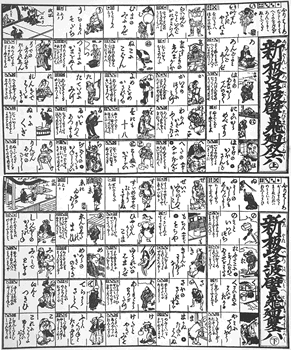 『新板以呂波譬飛廻双六(しんぱん いろはたとえ とびまわりすごろく)』