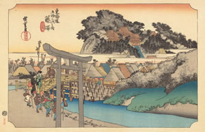 歌川広重(初代1797-1858)『東海道五拾三次・藤沢・遊行寺』（国立国会図書館所蔵）