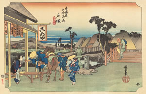 歌川広重(初代1797-1858)『東海道五拾三次・戸塚・元町別道』（国立国会図書館所蔵）