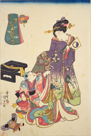 歌川国貞「豊歳五節句遊・正月(国立国会図書館蔵)
