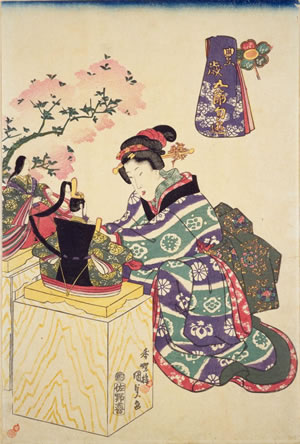 歌川国貞「豊歳五節句遊・桃の節句(国立国会図書館蔵)