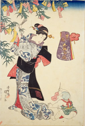 歌川国貞「豊歳五節句遊・七夕」(国立国会図書館蔵)
