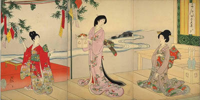 楊洲周延「千代田の大奥・七夕」(国立国会図書館蔵)