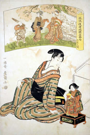 歌川豊国「風流役者地顔五節句・三月之図」(国立国会図書館蔵)