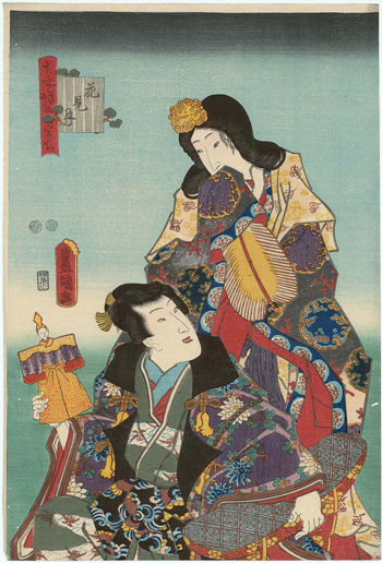 歌川国貞(豊国三代)「十二月ノ内　花見月」1847(弘化4)年- 52年頃（ボストン美術館蔵）