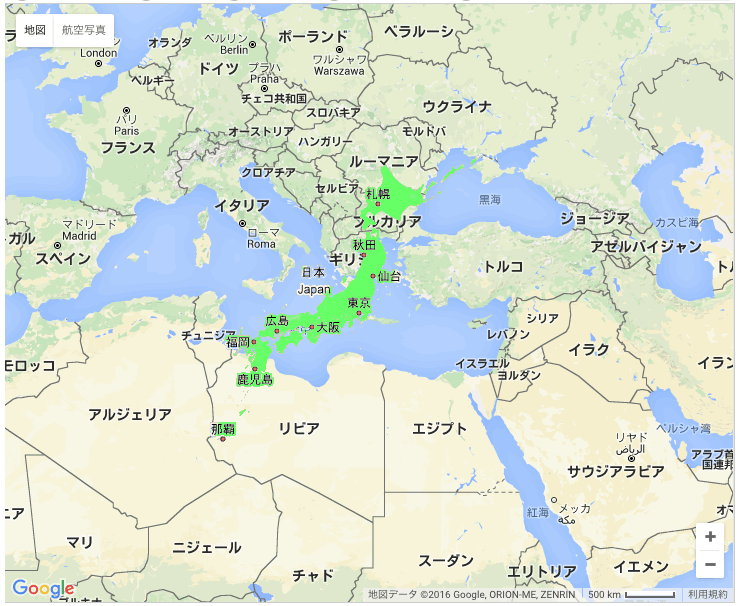 みんなの知識 ちょっと便利帳 日本の面積とイタリアの面積の比較 地図を重ね大きさを比べる Leaflet Google マップ