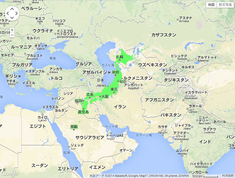 みんなの知識 ちょっと便利帳 地図を重ね 日本と世界の大きさを比べる 地図英語表記版 English