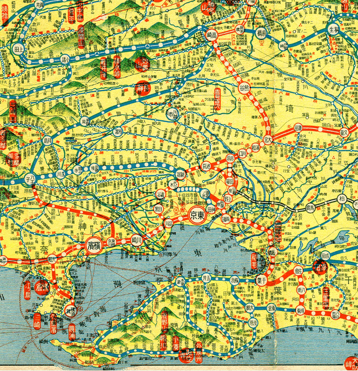 みんなの知識 ちょっと便利帳 1936年 昭和11年の 日本の鉄道地図 日本の統治下にあった台湾 朝鮮半島 満州を含む