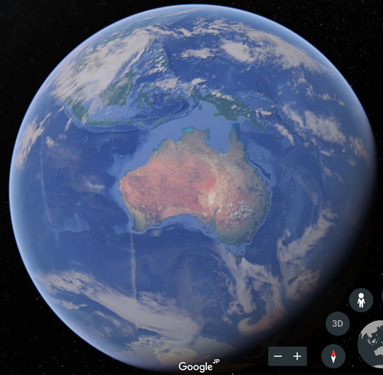 Google Earthで見たオーストラリア