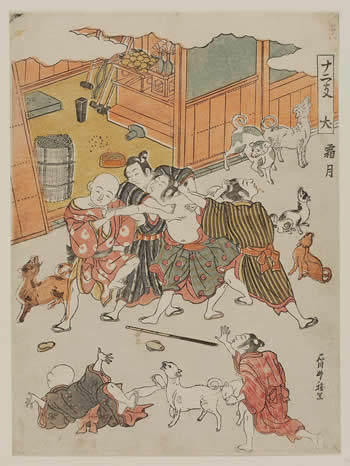 石川豊雅『十二支　犬　霜月』